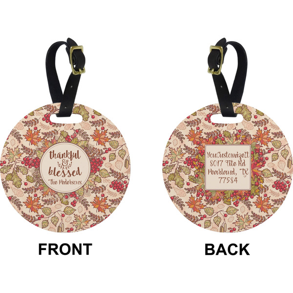 Thanksgiving Quotes and Sayings Circle Luggage Tag (Front + Back)