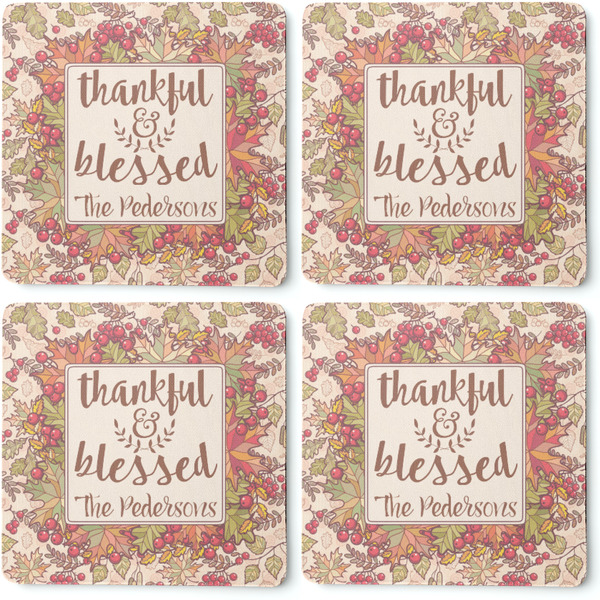 Thanksgiving Quotes and Sayings Coaster Rubber Back - Apvl