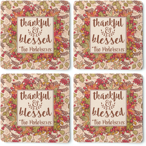 Thanksgiving Quotes and Sayings Coaster Rubber Back - Apvl
