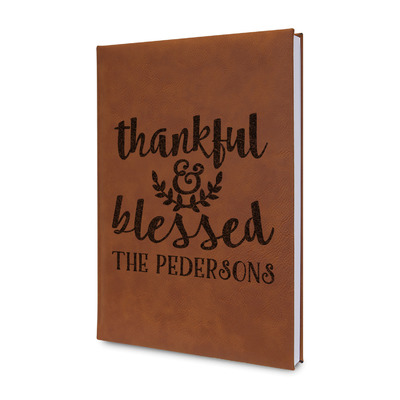 Thankful & Blessed Leatherette Journal (Personalized)