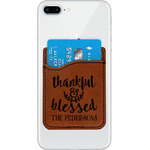 Thankful & Blessed Leatherette Phone Wallet (Personalized)