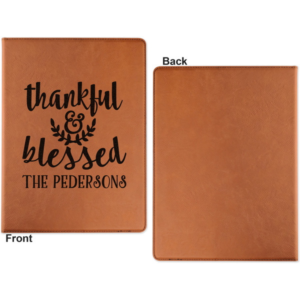 Thanksgiving Quotes and Sayings Cognac Leatherette Portfolios with Notepad - Small - Single Sided- Apvl