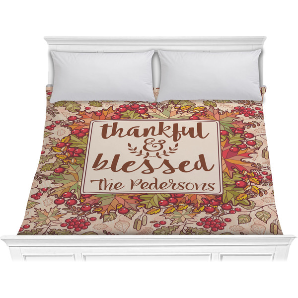 Custom Thankful & Blessed Comforter - King (Personalized)