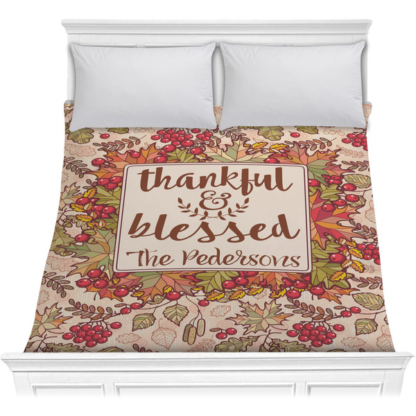 Custom Thankful & Blessed Comforter - Full / Queen (Personalized)
