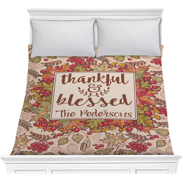 Custom Thankful & Blessed Comforter - Full / Queen (Personalized)