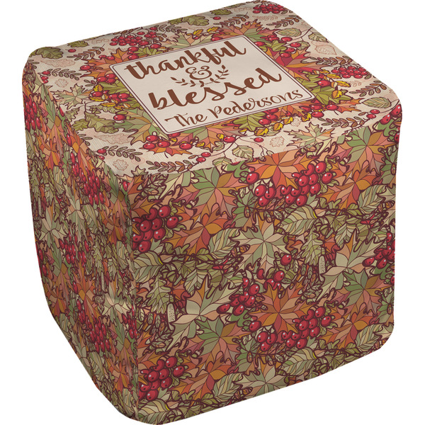Custom Thankful & Blessed Cube Pouf Ottoman (Personalized)