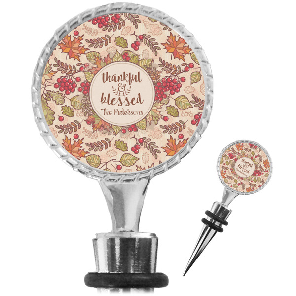 Custom Thankful & Blessed Wine Bottle Stopper (Personalized)