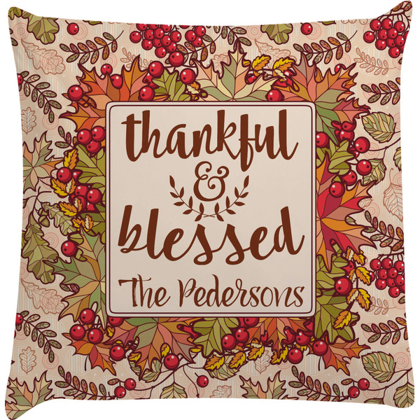 Custom Thankful & Blessed Decorative Pillow Case (Personalized)