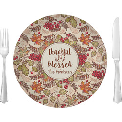 Thankful & Blessed 10" Glass Lunch / Dinner Plates - Single or Set (Personalized)