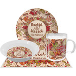 Thankful & Blessed Dinner Set - Single 4 Pc Setting w/ Name or Text