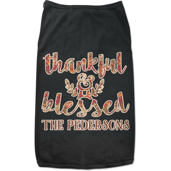 Custom Thankful & Blessed Black Pet Shirt - L (Personalized)
