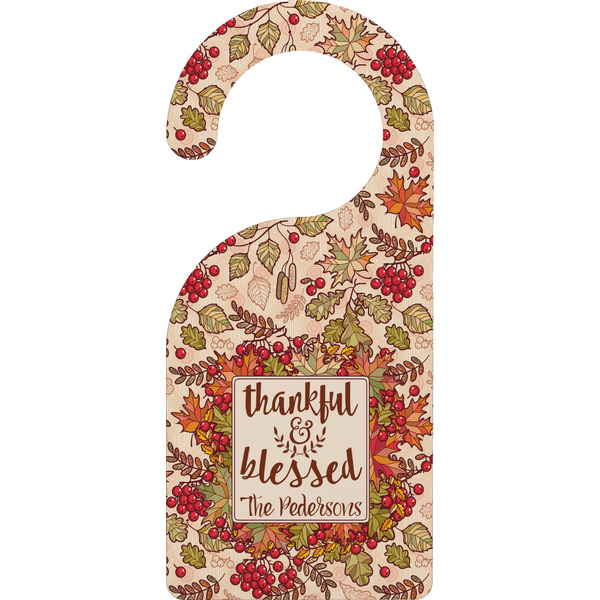 Custom Thankful & Blessed Door Hanger (Personalized)