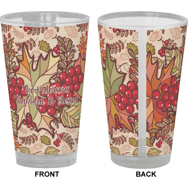 Thankful & Blessed Pint Glass - Full Color - Front & Back Views