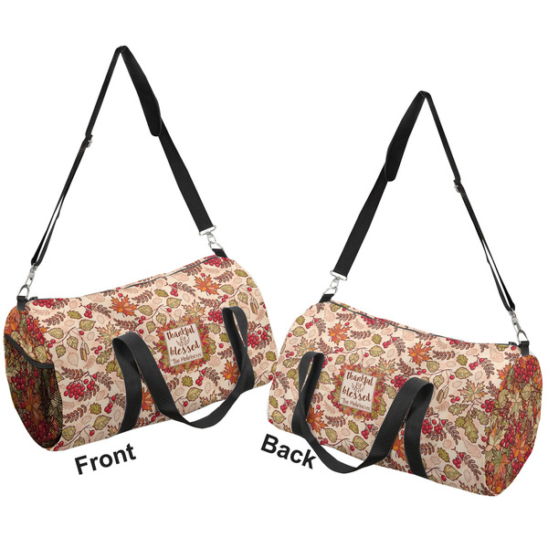 Thanksgiving Quotes and Sayings Duffle bag large front and back sides