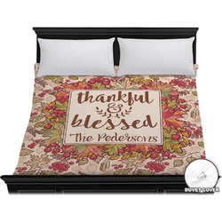 Thankful & Blessed Duvet Cover - King (Personalized)