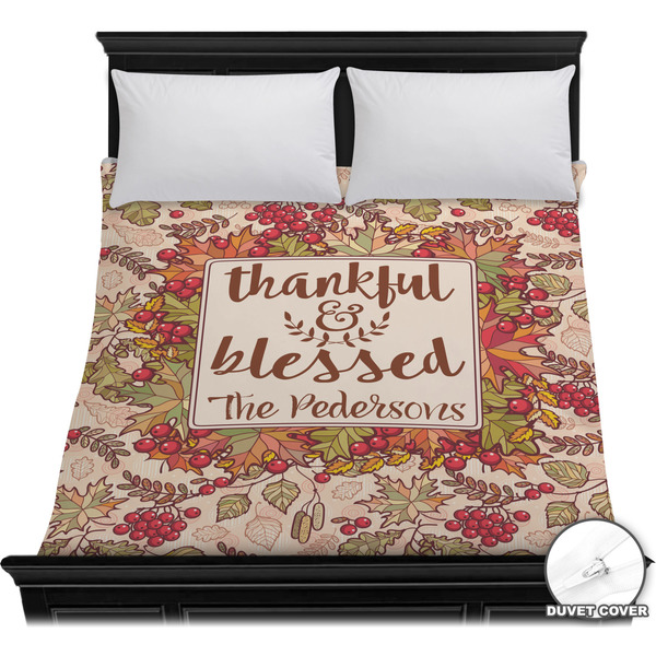 Custom Thankful & Blessed Duvet Cover - Full / Queen (Personalized)