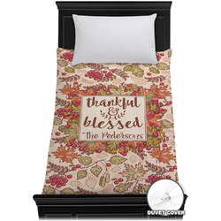 Thankful & Blessed Duvet Cover - Twin (Personalized)