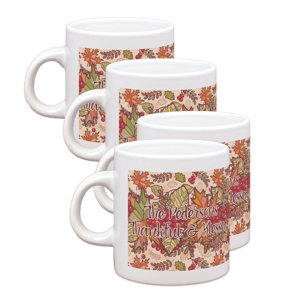 Custom Thankful & Blessed Single Shot Espresso Cups - Set of 4 (Personalized)