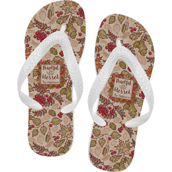 Thankful & Blessed Flip Flops - Small (Personalized)