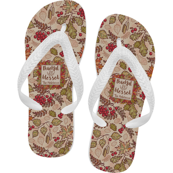 Custom Thankful & Blessed Flip Flops (Personalized)