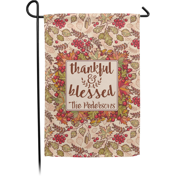 Custom Thankful & Blessed Small Garden Flag - Double Sided w/ Name or Text
