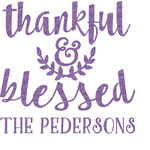 Thankful & Blessed Glitter Sticker Decal - Custom Sized (Personalized)