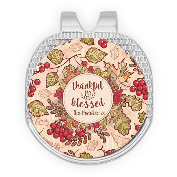 Custom Thankful & Blessed Golf Ball Marker - Hat Clip - Silver