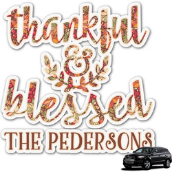 Thankful & Blessed Graphic Car Decal (Personalized)