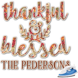 Thankful & Blessed Graphic Iron On Transfer (Personalized)
