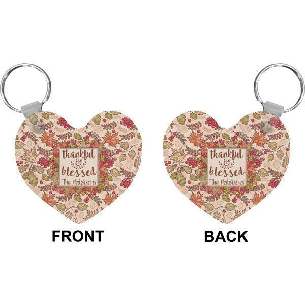 Thanksgiving Quotes and Sayings Heart Keychain (Front + Back)