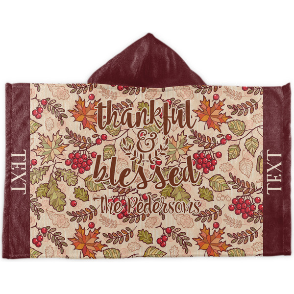 Custom Thankful & Blessed Kids Hooded Towel (Personalized)