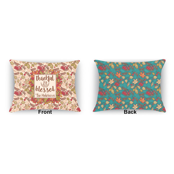 Thanksgiving Quotes and Sayings Indoor Rectangular Burlap Pillow (Front and Back)