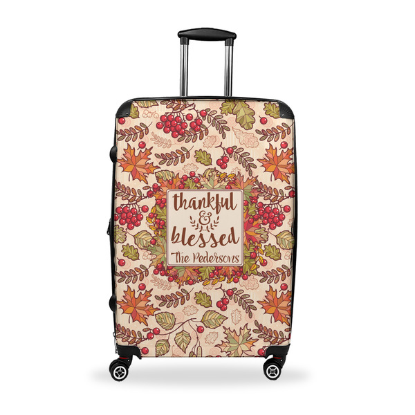 Custom Thankful & Blessed Suitcase - 28" Large - Checked w/ Name or Text