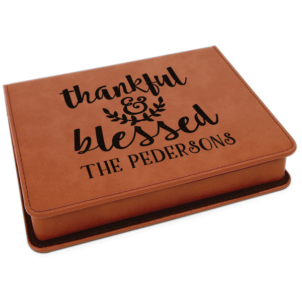 Custom Thankful & Blessed Leatherette 4-Piece Wine Tool Set (Personalized)