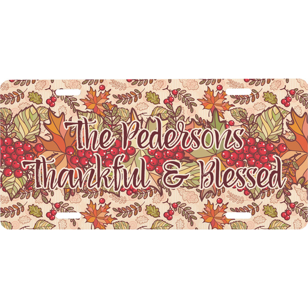 Custom Thankful & Blessed Front License Plate (Personalized)