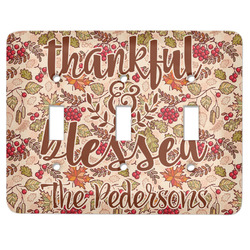 Thankful & Blessed Light Switch Cover (3 Toggle Plate) (Personalized)