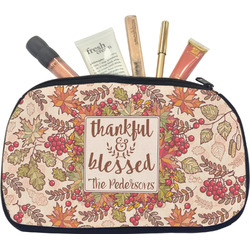 Thankful & Blessed Makeup / Cosmetic Bag - Medium (Personalized)