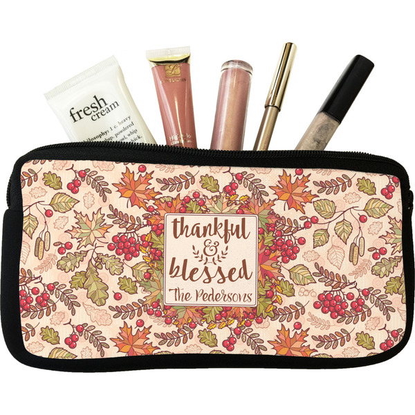 Custom Thankful & Blessed Makeup / Cosmetic Bag (Personalized)