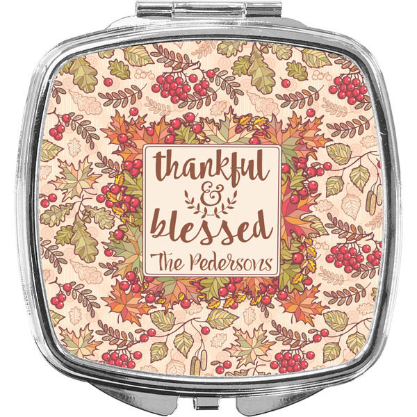Custom Thankful & Blessed Compact Makeup Mirror (Personalized)