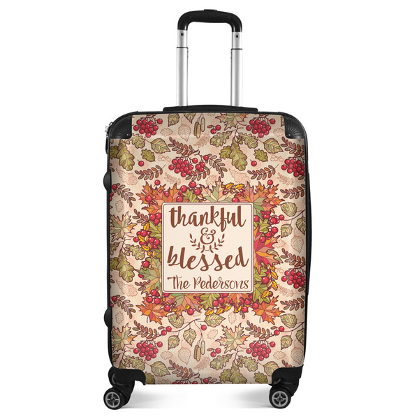 Custom Thankful & Blessed Suitcase - 24" Medium - Checked (Personalized)