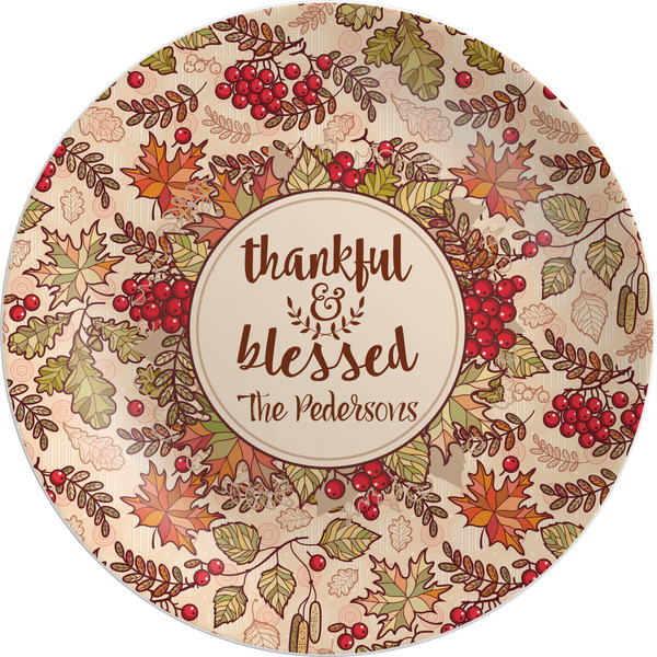 Custom Thankful & Blessed Melamine Plate - 10" (Personalized)