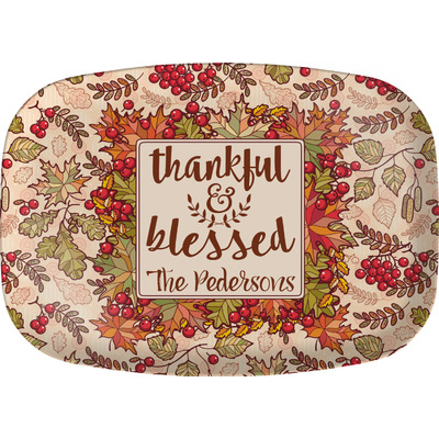 Thankful & Blessed Melamine Platter (Personalized)
