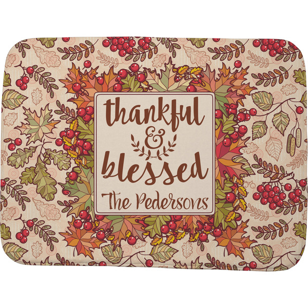 Custom Thankful & Blessed Memory Foam Bath Mat - 48"x36" (Personalized)