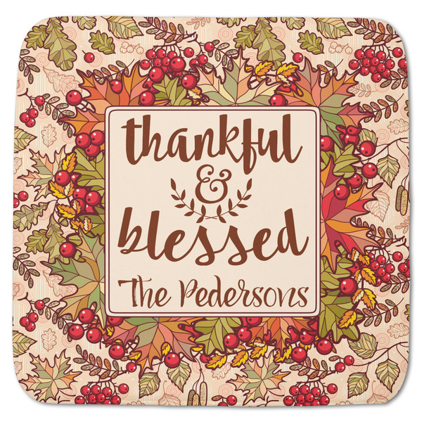 Custom Thankful & Blessed Memory Foam Bath Mat - 48"x48" (Personalized)