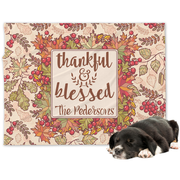 Custom Thankful & Blessed Dog Blanket (Personalized)