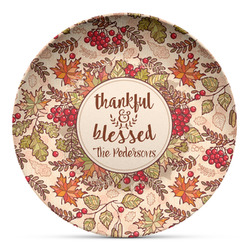 Thankful & Blessed Microwave Safe Plastic Plate - Composite Polymer (Personalized)