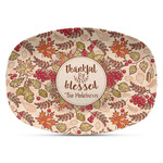 Thankful & Blessed Plastic Platter - Microwave & Oven Safe Composite Polymer (Personalized)