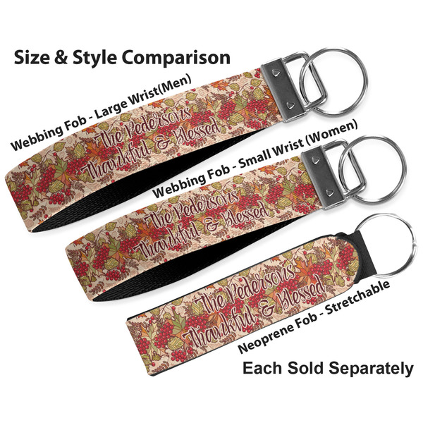 Thanksgiving Quotes and Sayings Multiple Key Ring comparison sizes