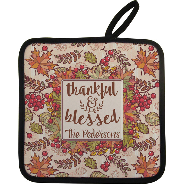 Custom Thankful & Blessed Pot Holder w/ Name or Text