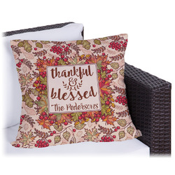 Thankful & Blessed Outdoor Pillow - 20" (Personalized)